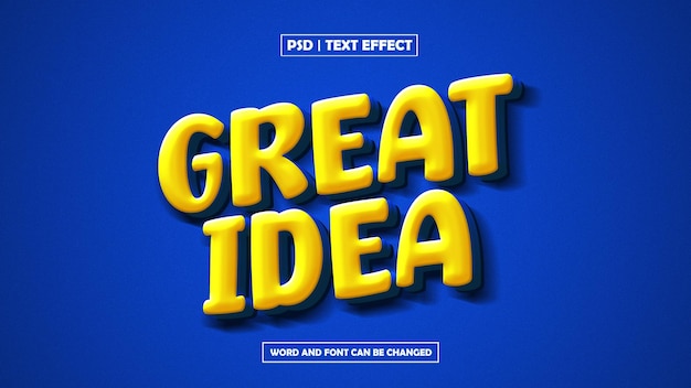 Great idea editable text effect