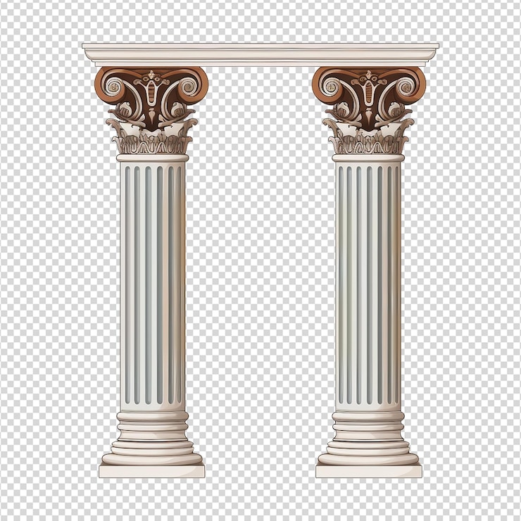 PSD greek column isolated on transparent background png