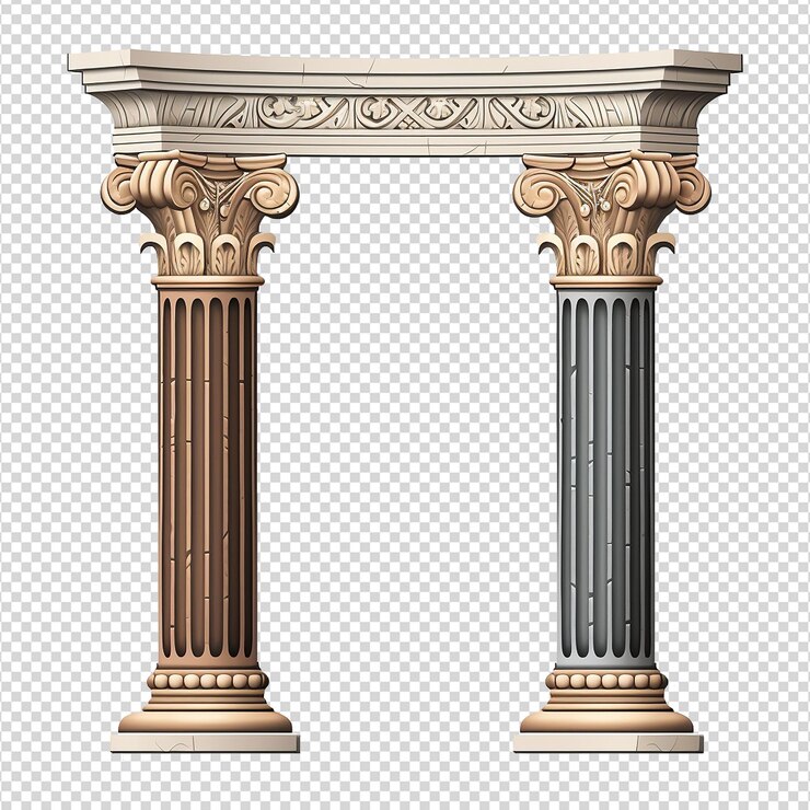 PSD greek column isolated on transparent background png