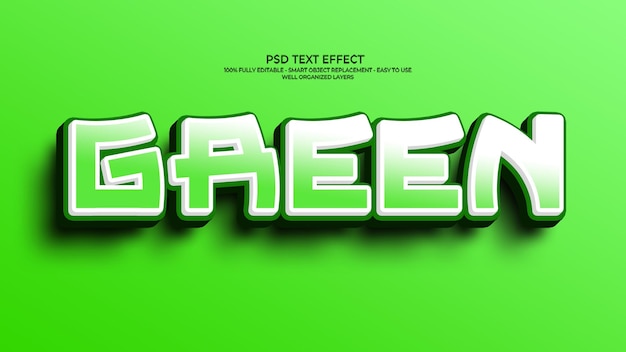 Green 3D Text Effect for Social Media and Marketing Purposes