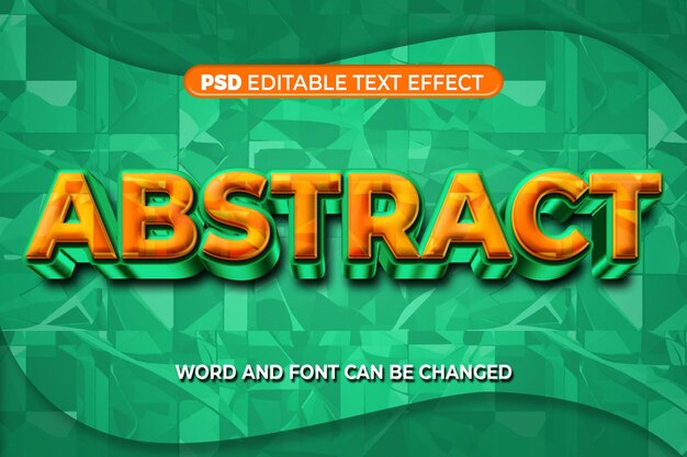 Green abstract texto efeito 3d psd