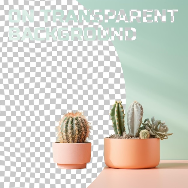 PSD a green background with a cactus plant and a cactus