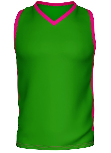 Green Basketball Jersey with Pink Trim