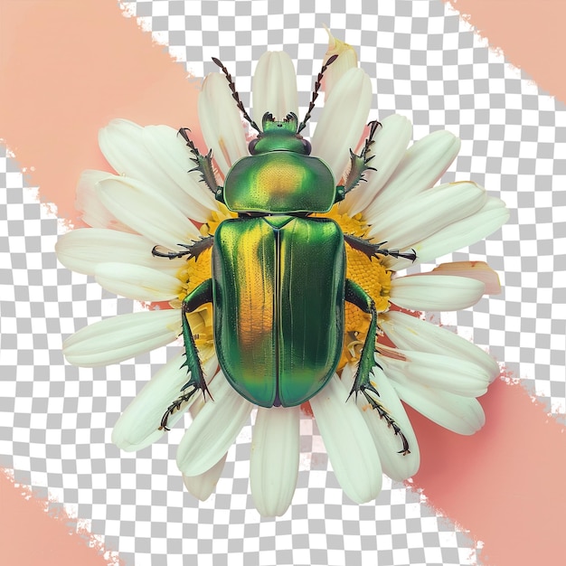 PSD a green bug with yellow spots on its face is shown in the picture