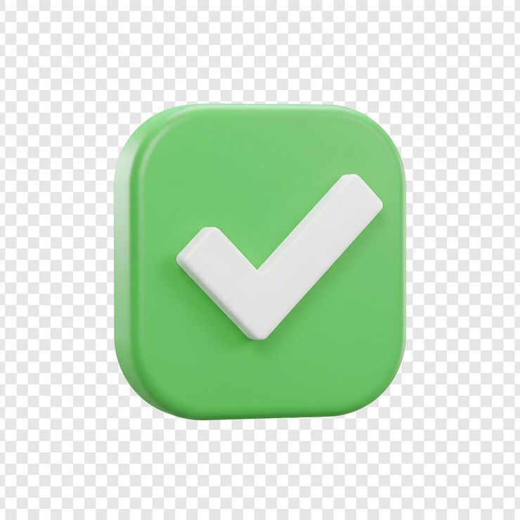 PSD green checkmark button for approval confirmation and success