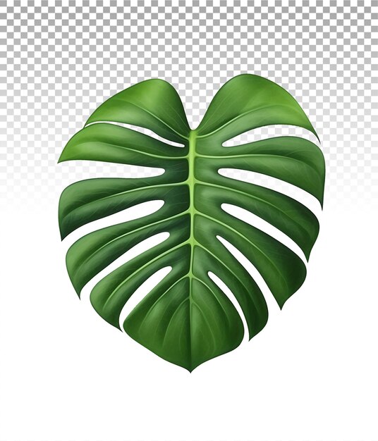 PSD green delight transparent monstera leaf cutout (corte de folha de monstera transparente de delícia verde)