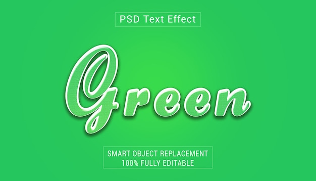 Green editable 3d text effect template