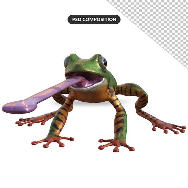 Green Frog 3d Rendering Stock