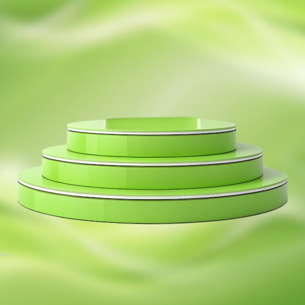 Green Glossy Tiered Podium for Product Display