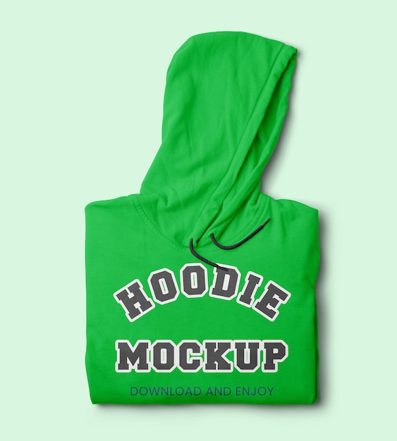 Green Hoodie Mockup para apresentação de moda e vestuário