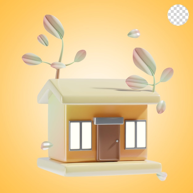 PSD green house 3d icon illustration