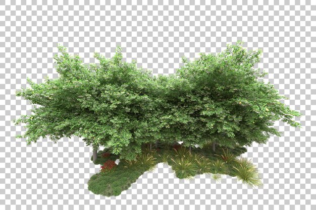 green landscape isolated on transparent background 3d rendering illustration