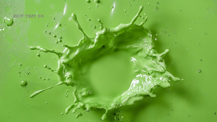 PSD green liquid crown splash