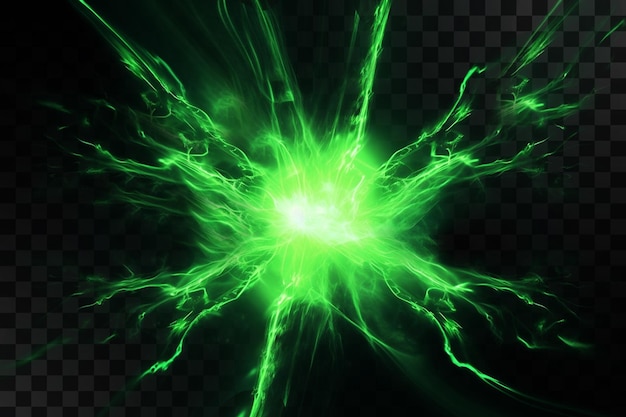 Green Magical Energy Power Light on Transparent Background