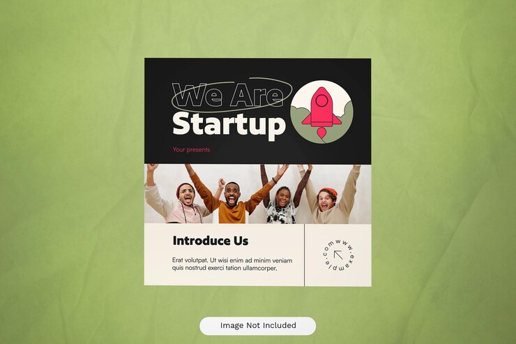 PSD green modern business startup publicación de instagram 01