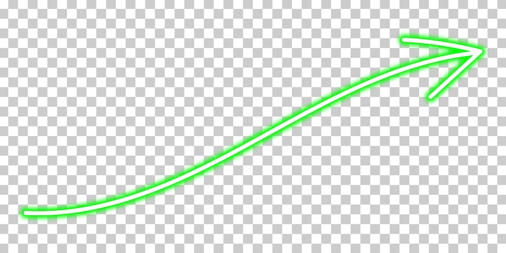 PSD green neon arrow icon