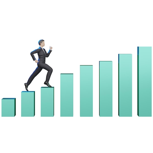 green stock trading chart business man stock chart 3d illustration of the trading market