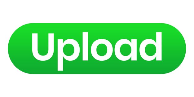 green uploading button element psd file