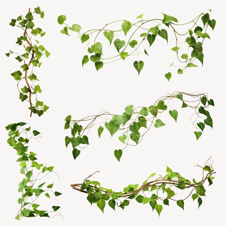 PSD green vines set psd