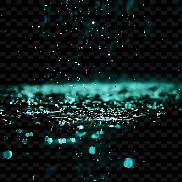 PSD green water and blue bubbles in a black background