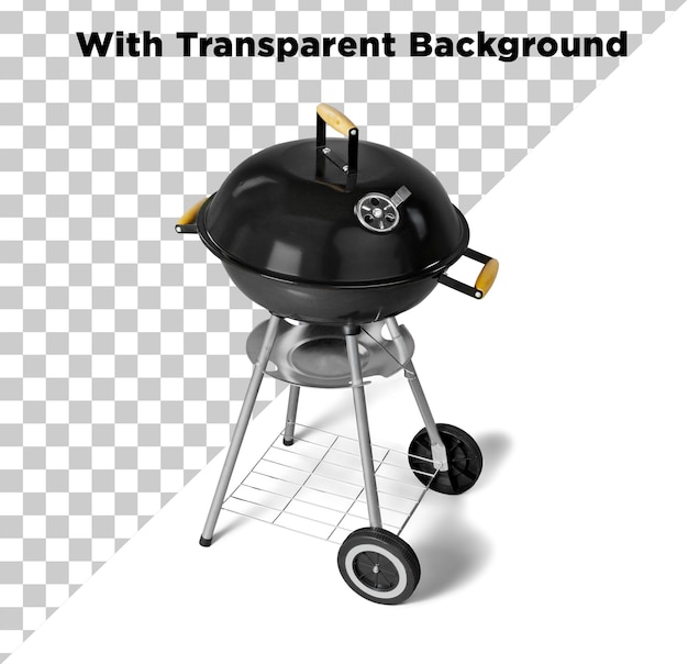 Grelha preta ou panela de grelhar ou panela para churrasco ou grelha de churrasco PNG PSD Fundo transparente isolado