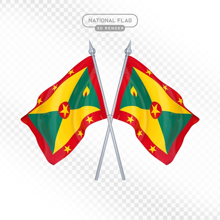 PSD grenada national flag 3d render