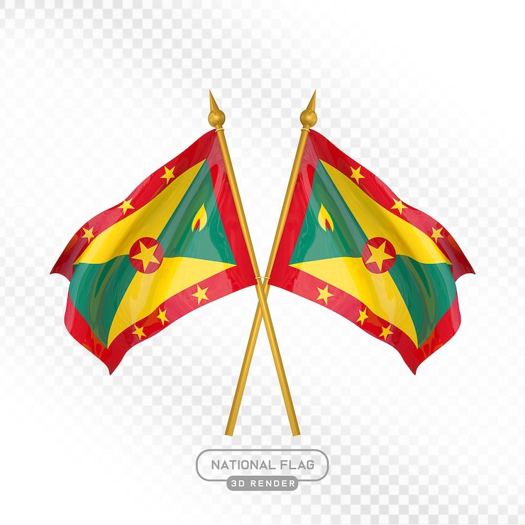 PSD grenada national flag 3d render