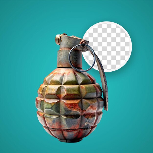 PSD grenade à main isolée sur un fond transparent illustration de rendu 3d