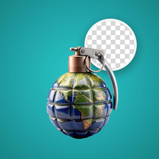 PSD une grenade à main isolée sur un fond transparent illustration de rendu 3d