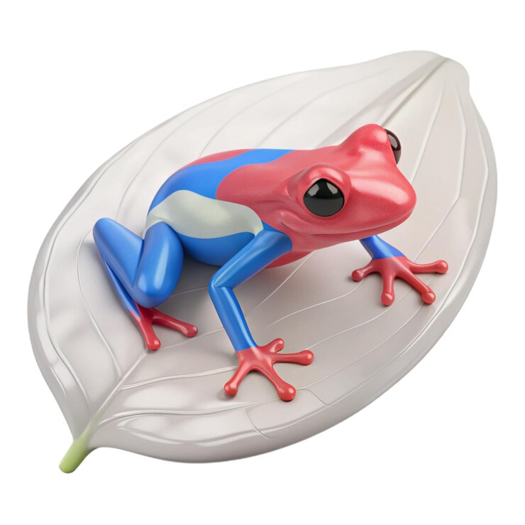 PSD une grenouille avec un corps bleu et rouge et un corps rouge et bleu