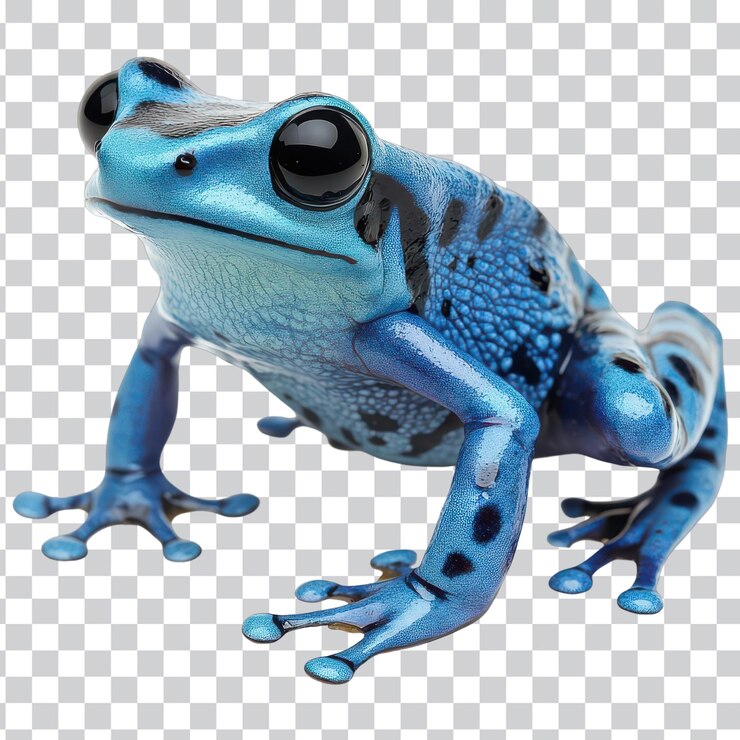 PSD la grenouille à flèches venimeuses bleue dans son habitat naturel arrière-plan png transparent