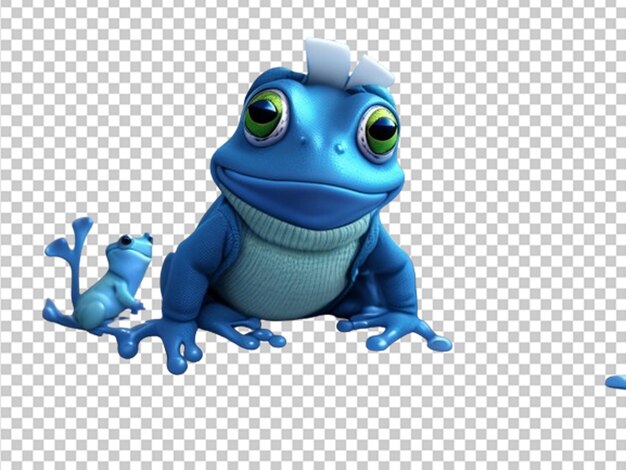 PSD une grenouille mignonne en 3d dans une veste bleue