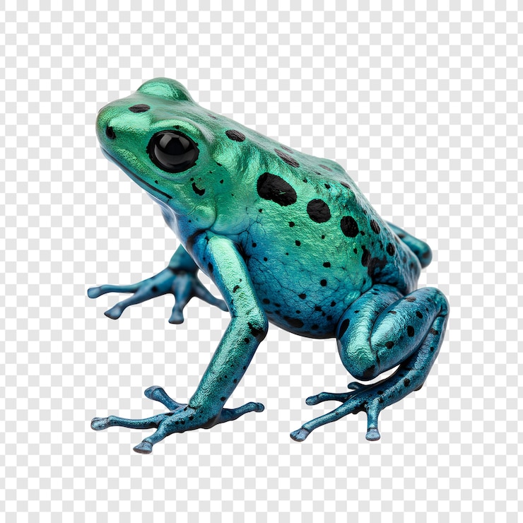 PSD la grenouille venimeuse vibrante en gros plan détaillé