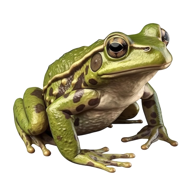 Une Grenouille Verte Assise Sur Un Fond Noir Avec Un Format Png Transparent Et Isolé Generative Ai