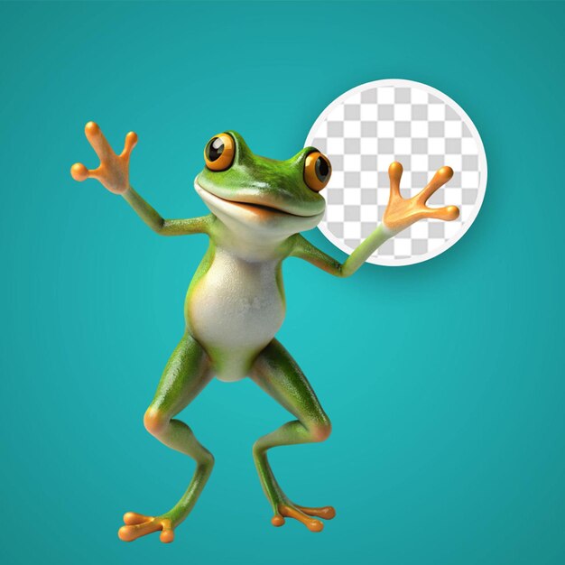 PSD grenouille verte sur transparent