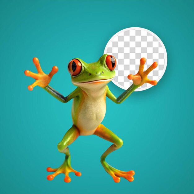 PSD grenouille verte sur transparent