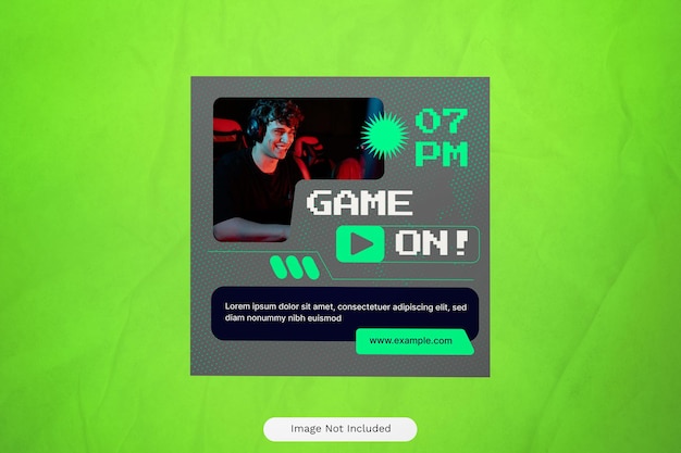 Grey Cyber Punk Instagram Juego de video Post 07