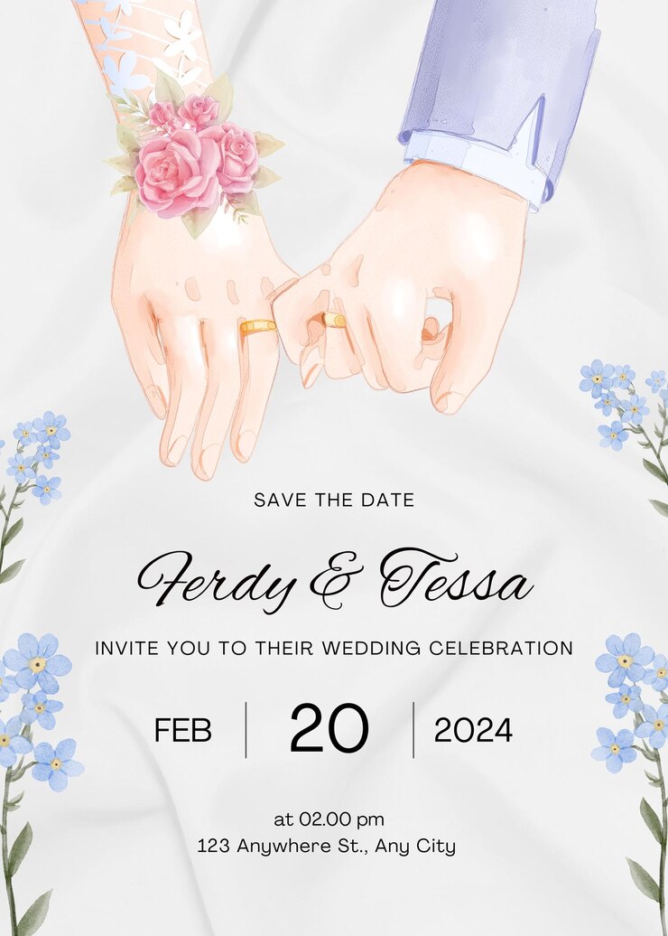 PSD grey floral border save the date invitation card 1