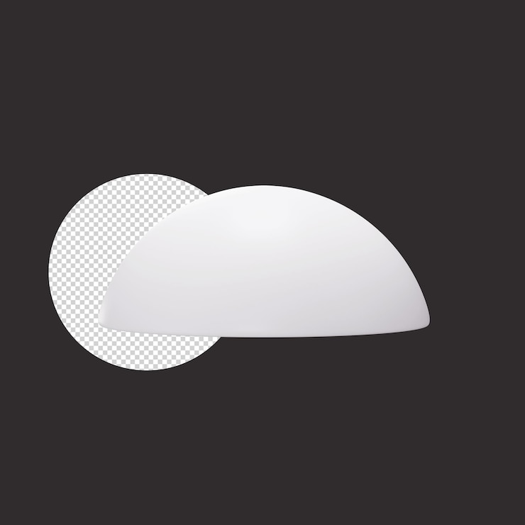 PSD grey kufi hat 3d icon on circle png and black background
