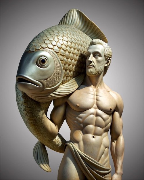 PSD griechische fischstatue 5