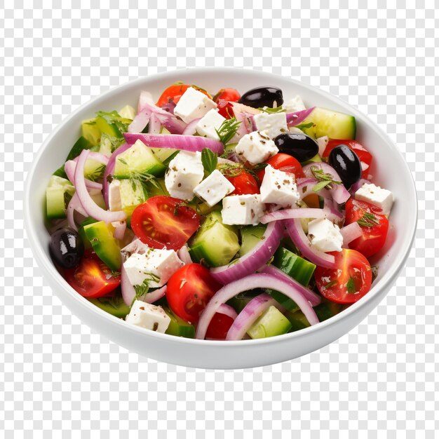 PSD griechischer salat isoliert auf durchsichtigem hintergrund