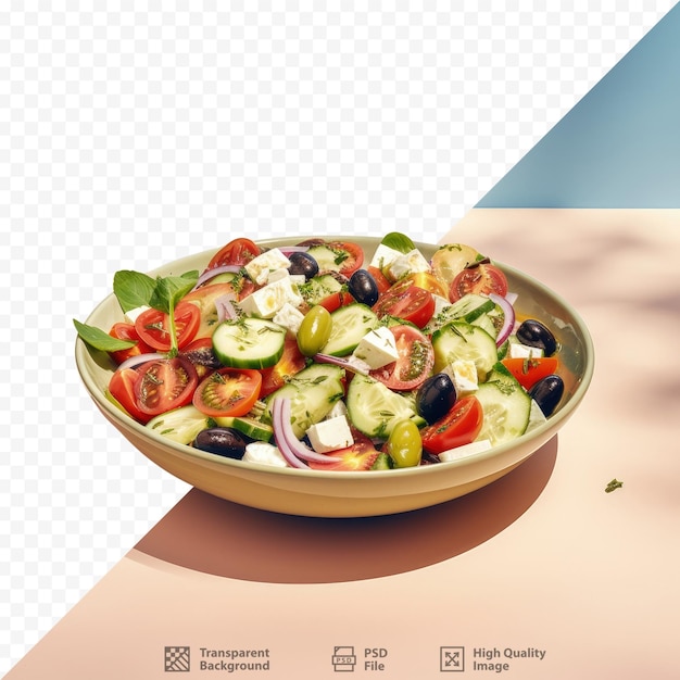 Griechischer salat mit durchsichtigem hintergrund