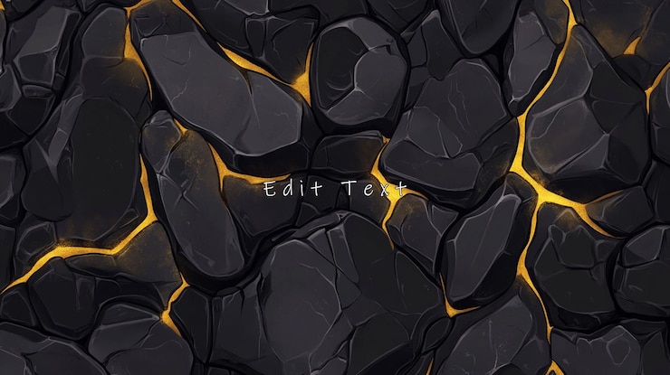 PSD las grietas de lava brillantes en la textura de la piedra oscura