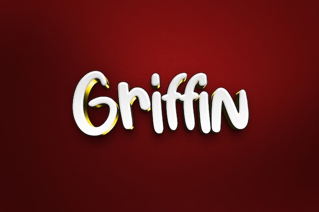 PSD griffin - efeito de estilo de texto 3d psd