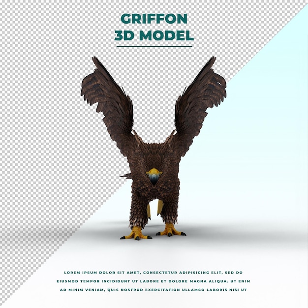 Griffin Ou Griffon Une Créature Légendaire Avec Le Corps D'un Lion, La Tête Et Les Ailes D'un Aigle