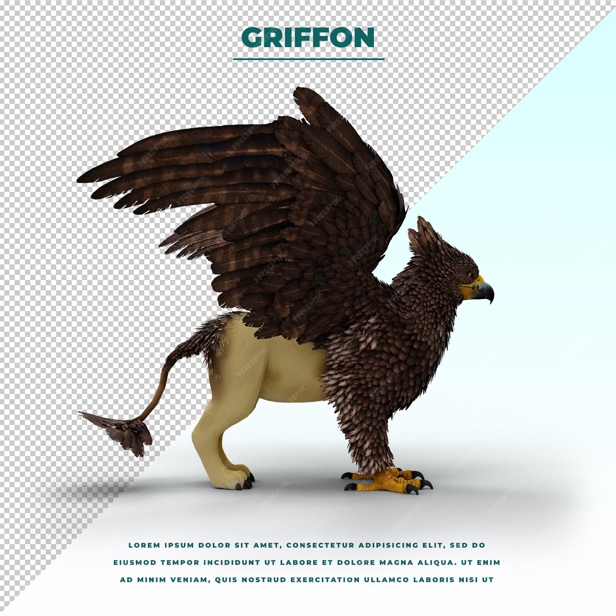 Griffin o grifo una criatura legendaria con el cuerpo de un león, la cabeza  y las alas de un águila | Archivo PSD Premium