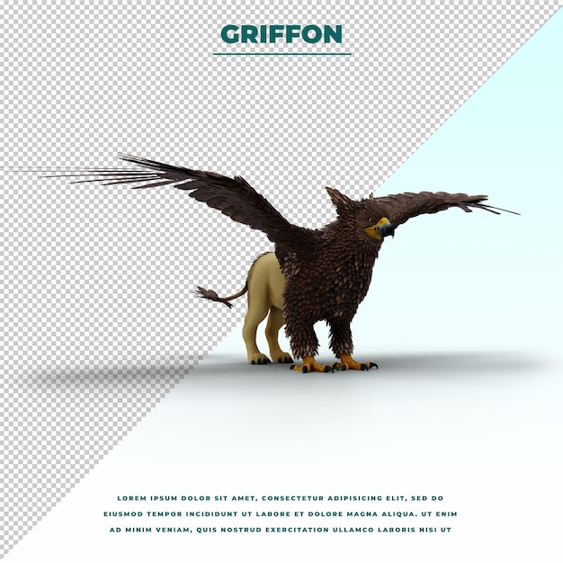 Griffin oder griffon ist eine sagenumwobene kreatur mit dem körper eines löwen, dem kopf und den flügeln eines adlers