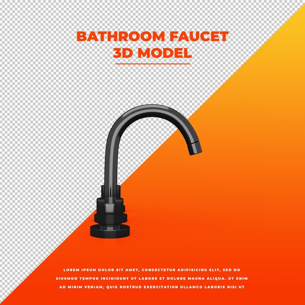 PSD grifo de baño aislado modelo 3d