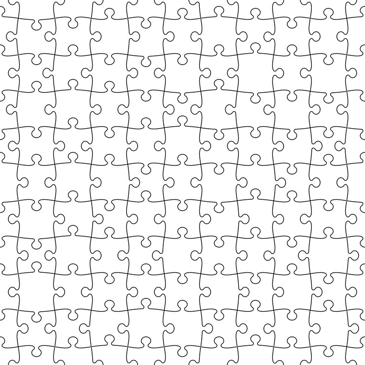 PSD griglia di puzzle 100 pezzi modello senza cuciture isolato