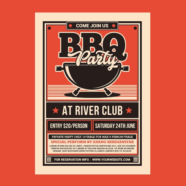 PSD grill-party-flyer